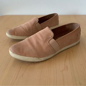 Frye "Lisa" Rose (Pink) Suede Women's Slip-on shoes, Size 6.5